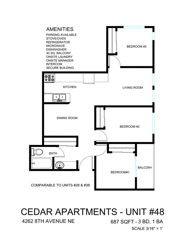 3x1 I 28 floor plan
